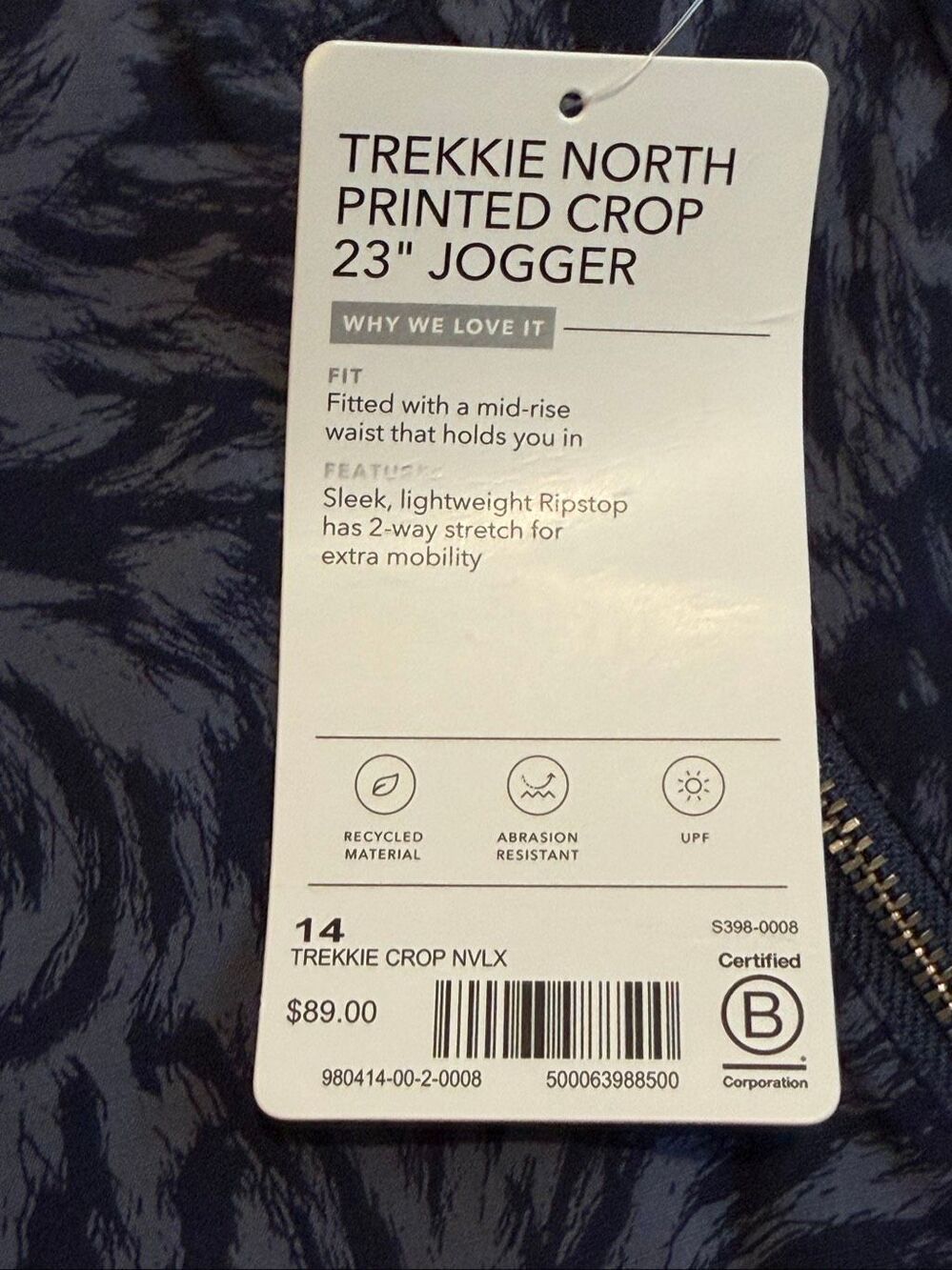 Athleta Trekkie North Printed Crop 23" Joggers New with Tags - Picture 6 of 7